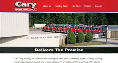 Desktop Screenshot of dwcaryhaulinginc.com